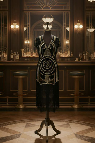 gatsby stil mode in der schweiz artdeco 1920erjahre kleid 20erjahre vintage mode retromode gatsbyparty kleid vintage zuerich powderrooom vintageboutique