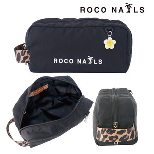 ROCONAILS ロコネイル 修学旅行 ペンポーチ スクール スクバ  ブラック 黒　 プルメ キーホルダー ヒョウ柄 ハンドル  軽い 合皮 柔らかい ナイロン コンパクト 旅行
