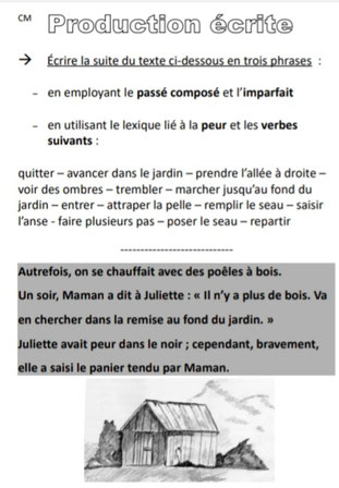 Vocabulaire peur production écrite rédaction Picot Grammaire Méthode Picot Correction CE2 CM1 cycle 2 cycle 3