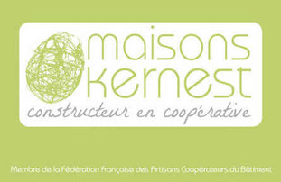logo vert maisons kernest en forme de cocon sur un fond blanc