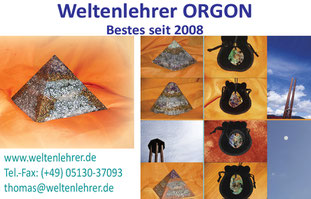 Orgon Pyramide und Orgonit Produkte u.a. Chembuster/Cloudbuster und Orgonit Amulette und Talismane mit Heilsteinen.