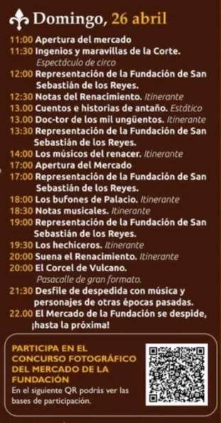 Programa del Mercado Renacentista de San Sebastian de los Reyes