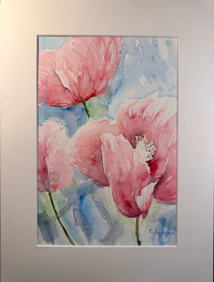 Aquarell, inklusive Passpartout, 30 × 40 cm