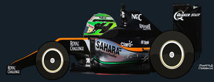 Nicolas Hülkenberg by Muneta & Cerracín - Force India VJM09 - Mercedes PU106C V6