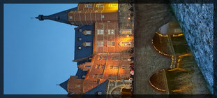 Festlicht erstrahlt Schloss Merode im Winterzauber