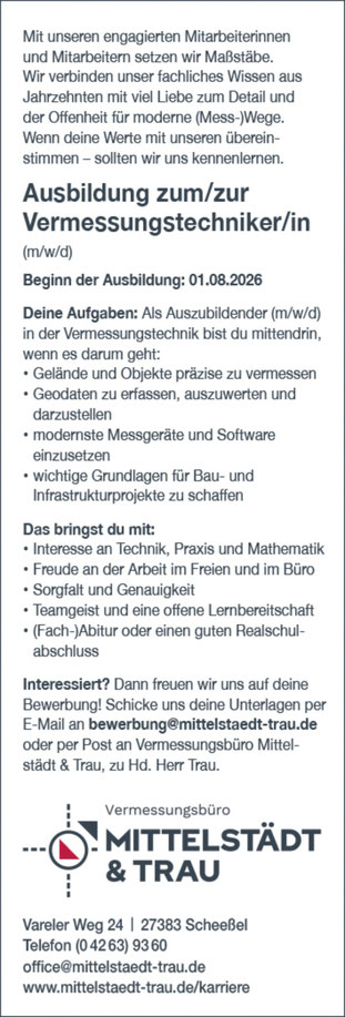 Ausbildung in Scheessel ROW