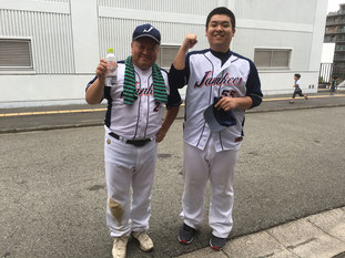 本日大活躍の２人　Jankeesのゴジラこと＃55松井＆チームの支柱＃2世古さん