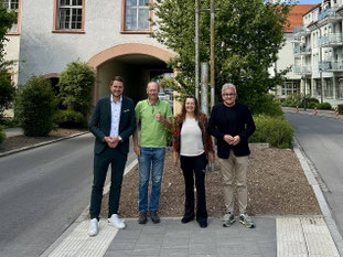 Bürgermeister Patrick Haas, Thomas Schalk (Vorsitzender des NABU Schwarzwald-Baar, Hannah Miriam Jaag (Vorsitzende der Freunde der Natur Hüfingen, sowie MdL Guido Wolf (von links nach rechts)