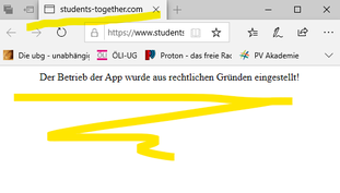 "students-together2: der Betrieb der App wurde aus rechtlichen Gründen eingestellt! Bild:spagra