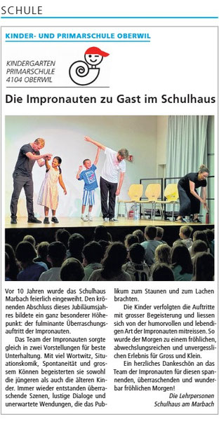 Die Impronauten aus Basel - Bericht in der Badischen Zeitung