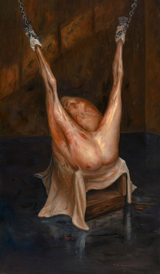 Las cosas la están mirando y ella no puede mirarlas (F.G. Lorca) 2006, óleo sobre lienzo 137X80 cm