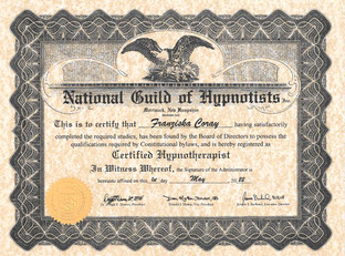 Zertifikat - National Guild of Hypnotists