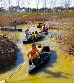 La barca a Percha, es una modalidad tradicional de navegar por el lago de la Albufera de Valencia que se empuja con un palo largo que llega al fondo del lago.