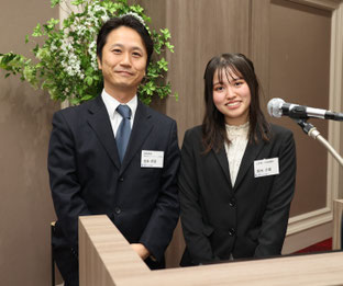 司会の池本修悟副理事長とLEP生の鈴木夕理さん