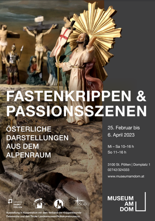 Plakat zur Ausstellung Fastenkrippen und Passionsszenen 2023