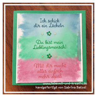 Stampin'Up Stempeltechnik Acrylblock Acrylblock-Technik Hintergrundtechnik mit Stampin' Write Marker und Acrylblock In Color 2016-2018 Lieblingsmensch Stempelset Für Lieblingsmenschen