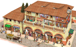 Ricostruzione di un'insula di Ostia