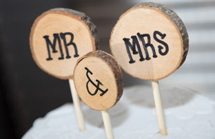 Dekoration für die Hochzeitstorte