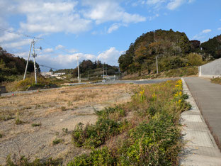 ３・11後に津波で更地になった歌津名足三浦家惣本陣中向屋敷跡 の遠景