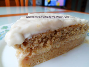 Tarta de vainilla y crema de caramelo