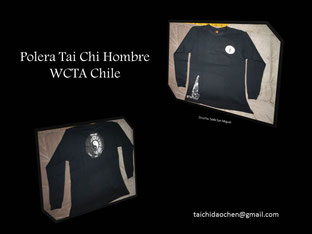 Polera Hombre Manga Larga Cuello Polo, para práctica de Tai Chi en WCTA Chile (ex Cxwta Chile)