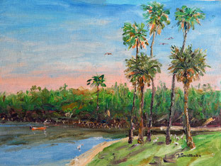 Wabasso Causeway Park, 9x12, Oil, $ 330