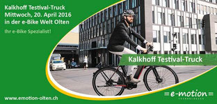 Kalkhoff Testival-Truck in der e-motion e-Bike Welt Olten