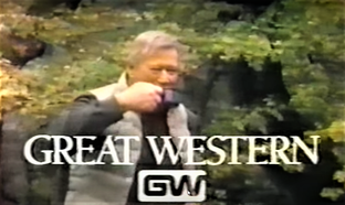 After "Rooster Cogburn", John Wayne returned once more to Grant's Pass in Oregon for the Great Western Savings commercial. 