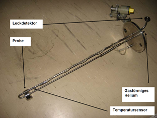 Probe, Leckdetektor und Temperatursensor für gasförmiges Helium