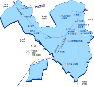 川崎市麻生区の幼稚園マップIMG