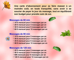 Tarifs carte d'abonnement et de fidélité