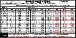 岩室温泉　バス　時刻表