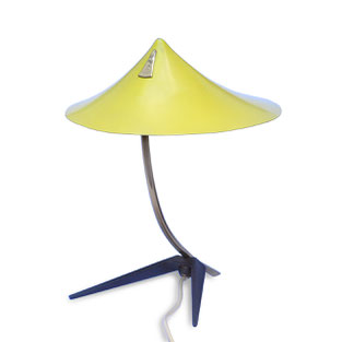 50er Jahre Lampe Gelb, mit Krähenfüßen 