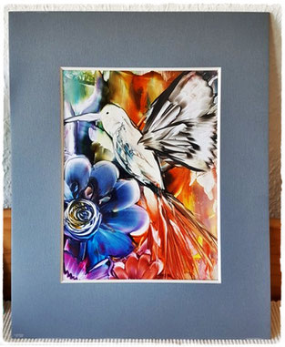 Kolibri  -  im Glasrahmen Format 24 x 30 cm