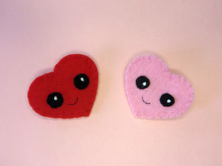 broche coeur rouge, broche kawaii, broche feutrine