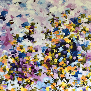 Titre: Pétales de joie Grandeur: 36x36 pouces