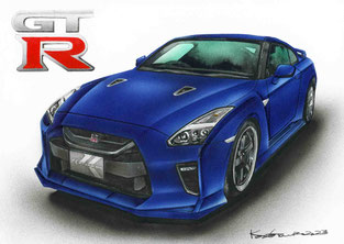 R35 GT-Rのイラスト絵
