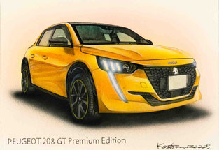 プジョー208の車絵イラスト