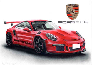 ポルシェ911GT3RSのイラスト
