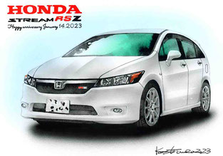 HONDA stream RSZのイラスト