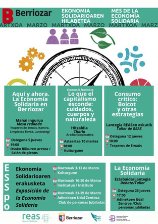 Programa del mes de la economia solidaria en Berriozar