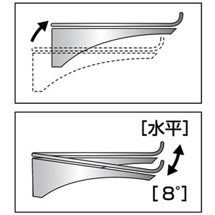 棚は取外可能・角度調整可能