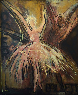 Ballett, 38x46 cm,Acryl auf Pappe