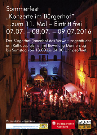 Konzerte im Bürgerhof 2016 Sommerfest 07.07., 08.07. und 09.07.2016