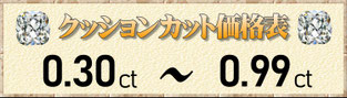 クッションカット0.30ct～0.99ct