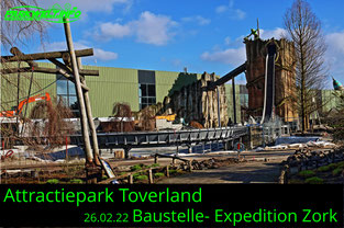 Baustelle Wasserbahn 2022 Wildwasserbahn Neugestaltung Attractiepark Toverland Freizeitpark Themepark Attraktionen Fahrgeschäfte Achterbahn Rollercoaster guide Map Park Plan Sevenum Niederlande Holland