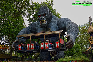 King Kong Huss Rides Top Spin coaster Attraktion Freizeitpark Themepark Park Plan Map Guide Anfahrt Fahrgeschäfte Achterbahn Bobbejaanland Belgien