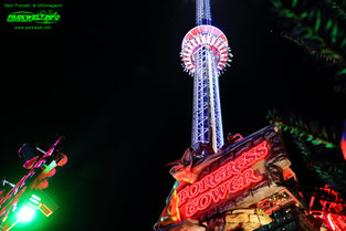 Fortress Tower Alexander Goetzke Freefall Freifall Graviator Eifelpark Kirmes Volksfest Jahrmarkt Schausteller Funtime Spinning Drop Tower Freizeitpark 