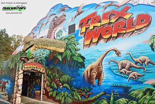 T-Rex World Dark Ride Ausstellung Dinos Dino freizeit land Geiselwind freizeitland freizeitpark themepark guide map parkplan anfahrt achterbahn attraktion karussell adresse preise 