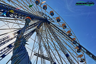 Liberty wheel robert gormanns riesenrad mondial big wheel   Rollercoaster Coaster Kirmes Volksfest Jahrmarkt Attraktion Fahrgeschäft Karussell  infos technische daten